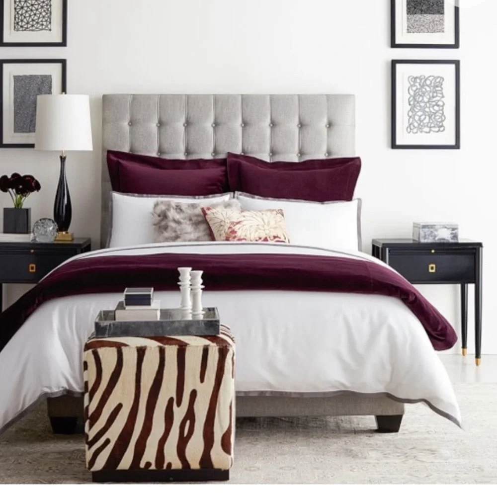 Williams Sonoma Velvet Pillow Shams King & Euro Home‎ Classic Cotton Linen